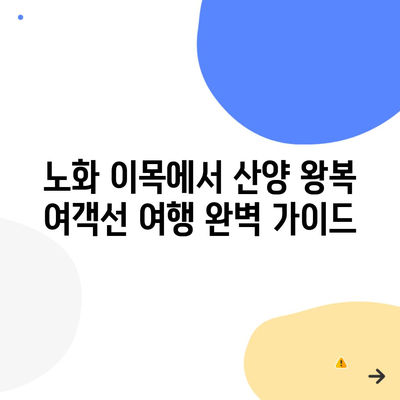 노화 이목에서 산양 왕복 여객선 여행 완벽 가이드