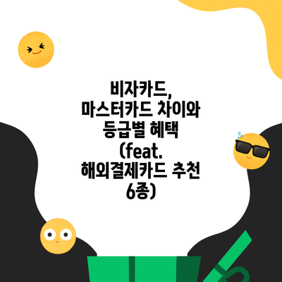 비자카드, 마스터카드 차이와 등급별 혜택 (feat. 해외결제카드 추천 6종)