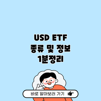 USD ETF 종류 및 정보 1분정리