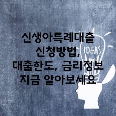 신생아특례대출 신청방법, 대출한도, 금리정보 지금 알아보세요