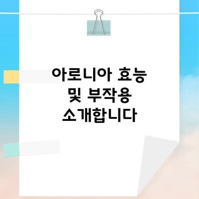 아로니아 효능 및 부작용 소개합니다