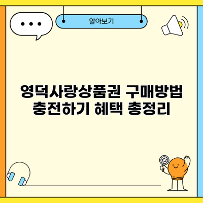 영덕사랑상품권 구매방법 충전하기 혜택 총정리