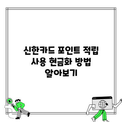 신한카드 포인트 적립 사용 현금화 방법 알아보기