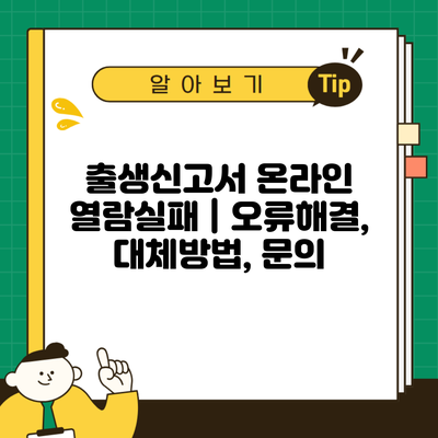 출생신고서 온라인 열람실패 | 오류해결, 대체방법, 문의