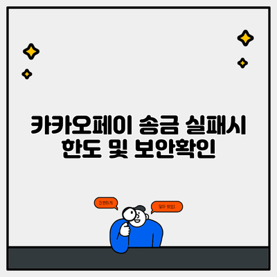 카카오페이 송금 실패시 한도 및 보안확인