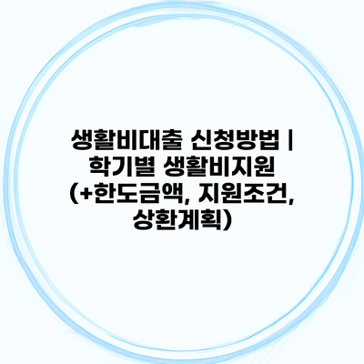 생활비대출 신청방법 | 학기별 생활비지원 (+한도금액, 지원조건, 상환계획)