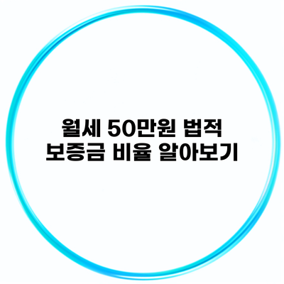 월세 50만원 법적 보증금 비율 알아보기