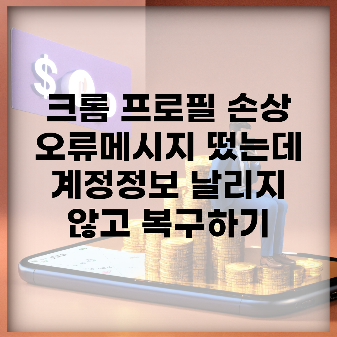 크롬 프로필 손상 오류메시지 떴는데 계정정보 날리지 않고 복구하기