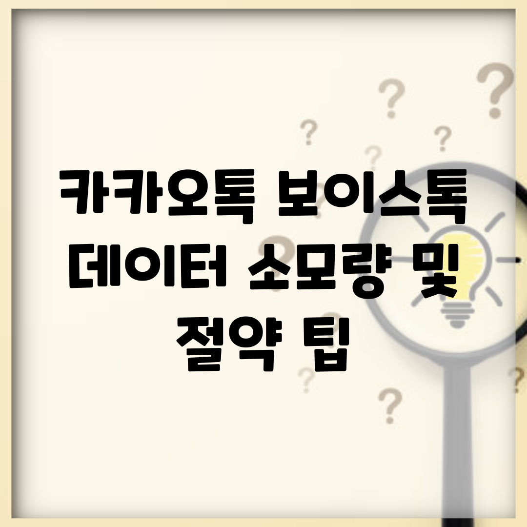카카오톡 보이스톡 데이터 소모량 및 절약 팁