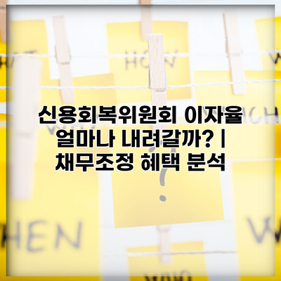 신용회복위원회 이자율 얼마나 내려갈까? | 채무조정 혜택 분석