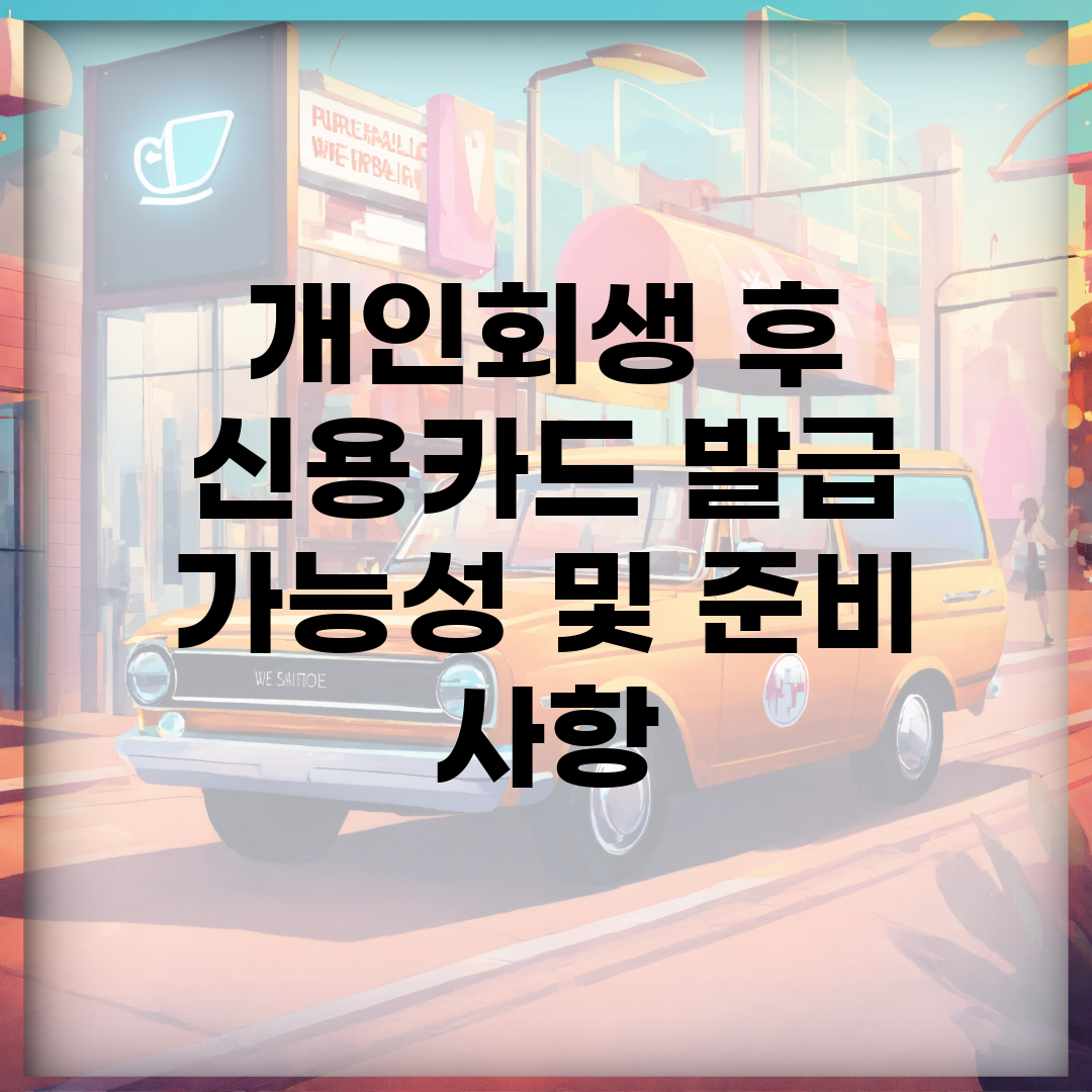 개인회생 후 신용카드 발급 가능성 및 준비 사항