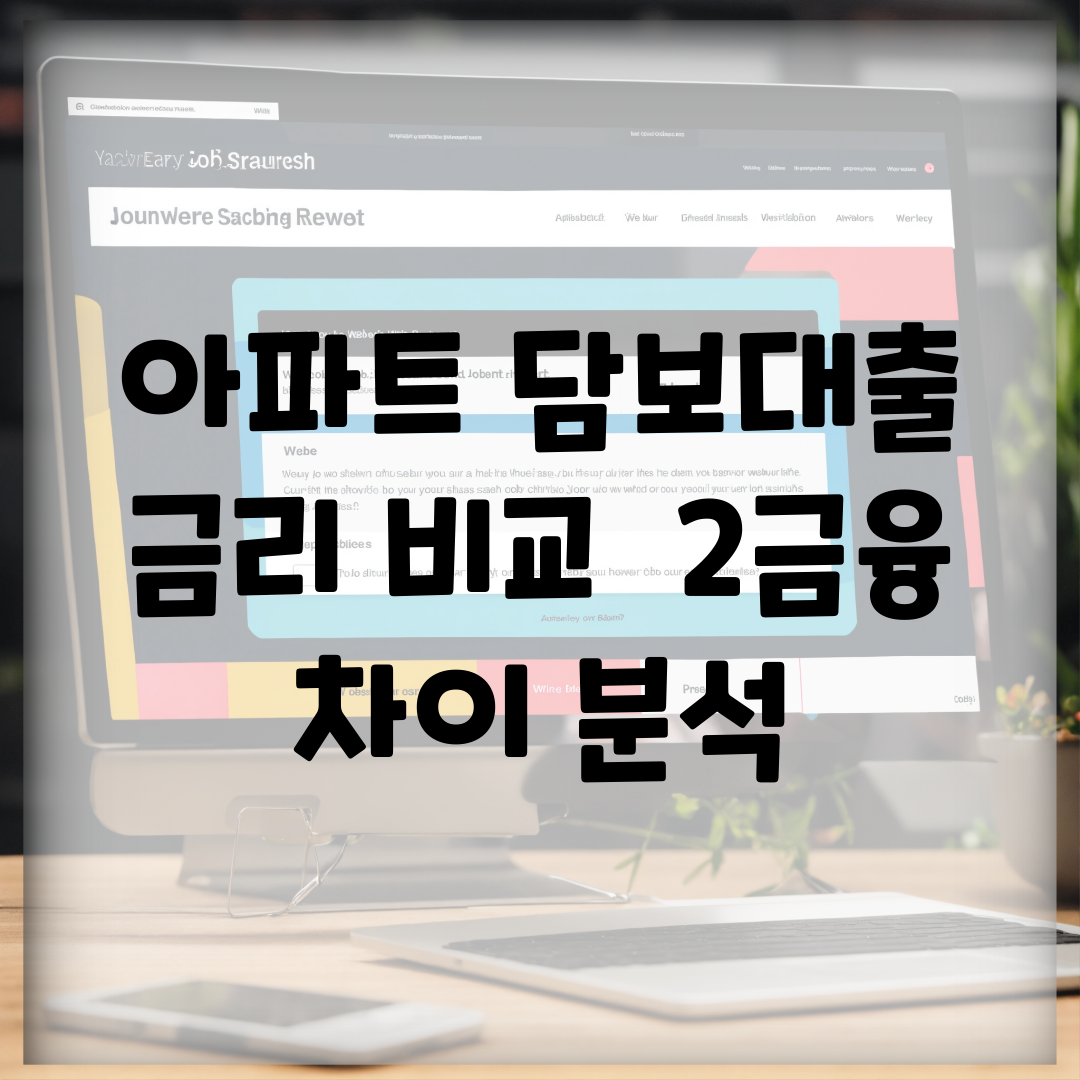 아파트 담보대출 금리 비교 | 2금융 차이 분석