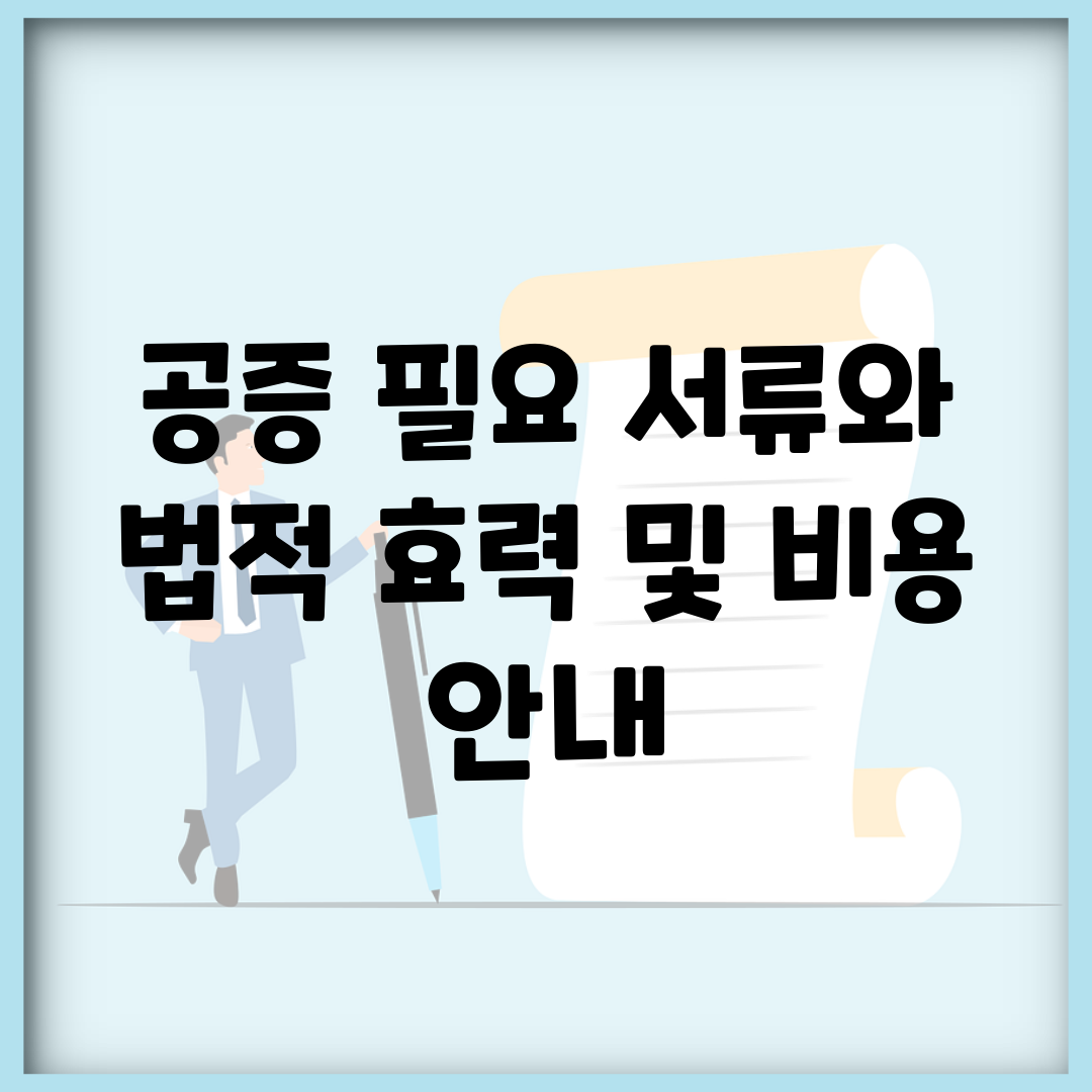 공증 필요 서류와 법적 효력 및 비용 안내