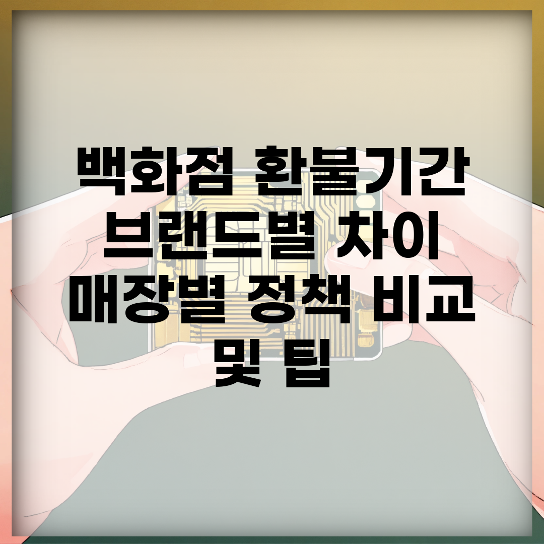백화점 환불기간 브랜드별 차이 | 매장별 정책 비교 및 팁