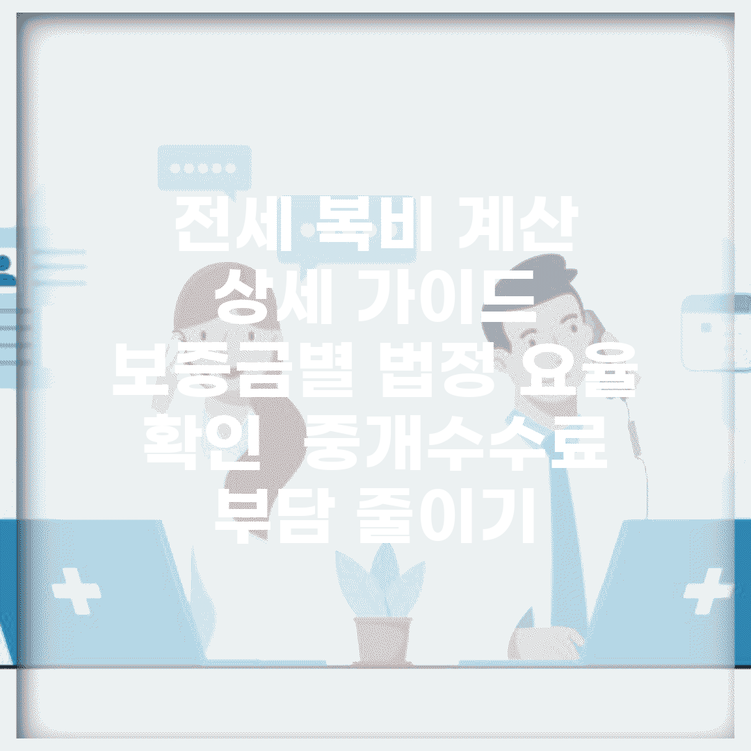 전세 복비 계산 상세 가이드 | 보증금별 법정 요율 확인 | 중개수수료 부담 줄이기