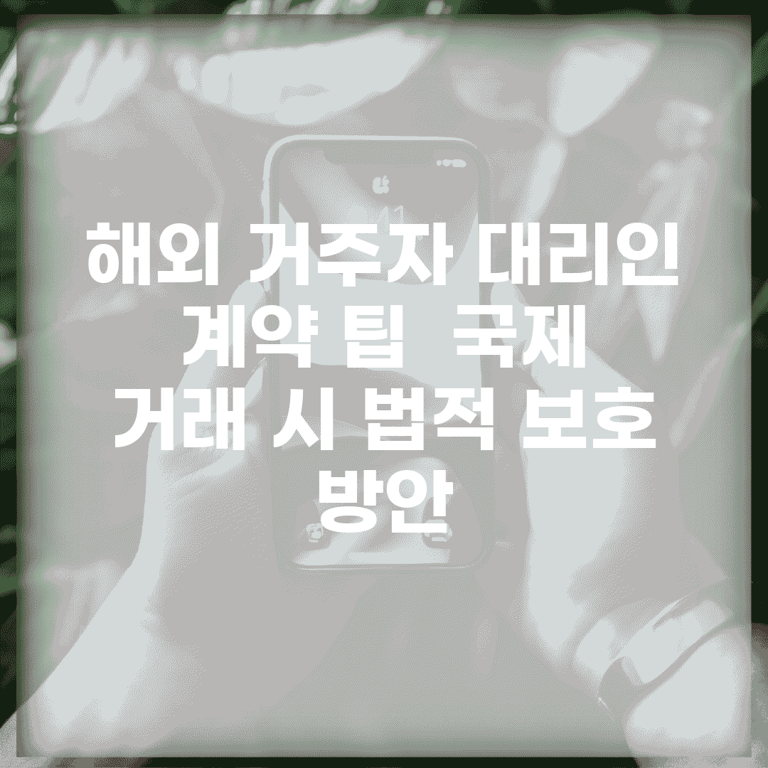 해외 거주자 대리인 계약 팁 | 국제 거래 시 법적 보호 방안