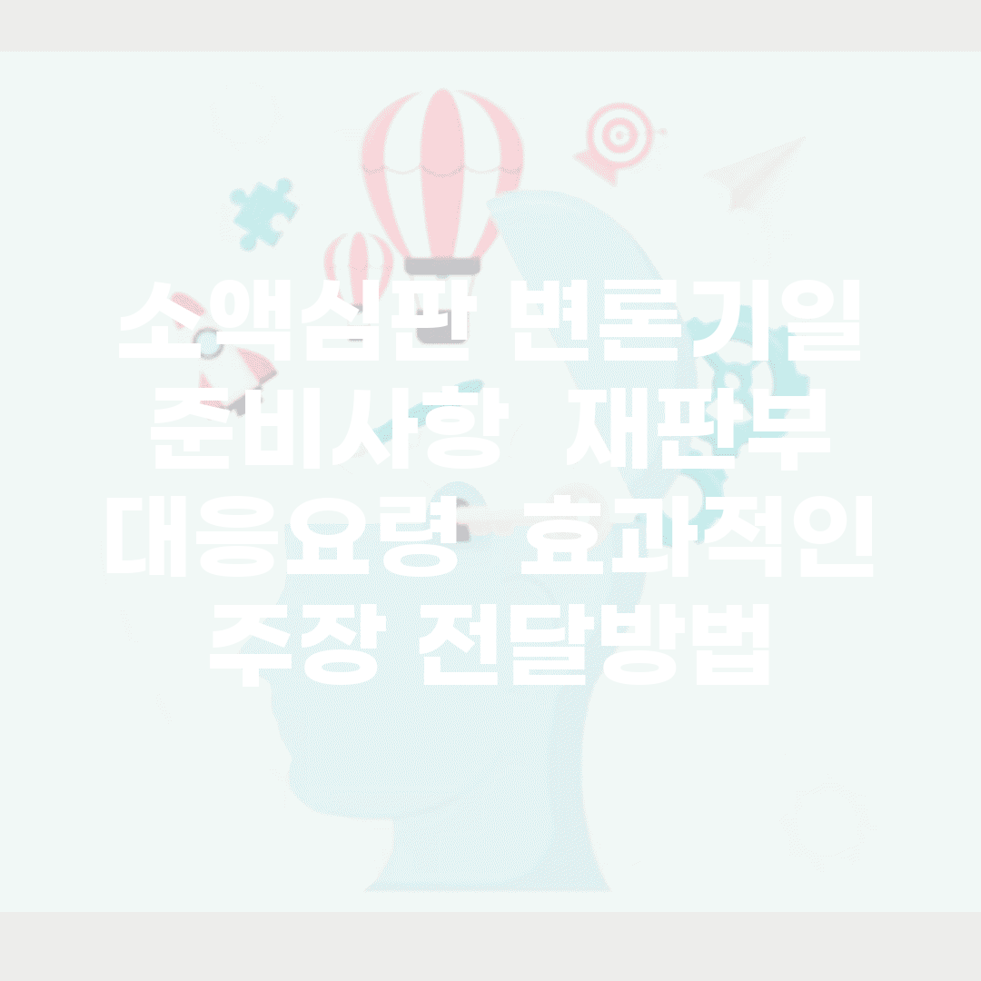 소액심판 변론기일 준비사항 | 재판부 대응요령 | 효과적인 주장 전달방법