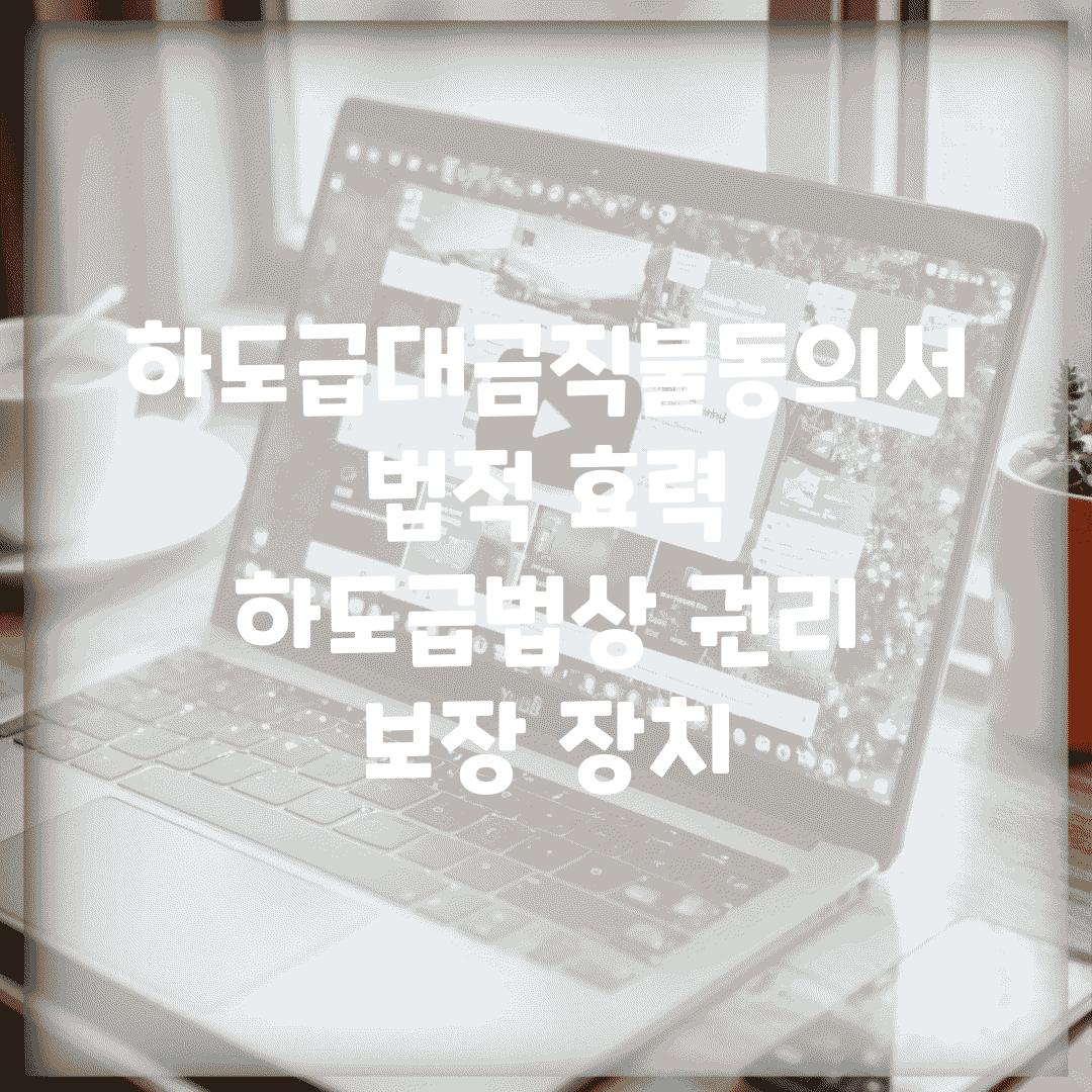 하도급대금직불동의서 법적 효력 | 하도급법상 권리 보장 장치