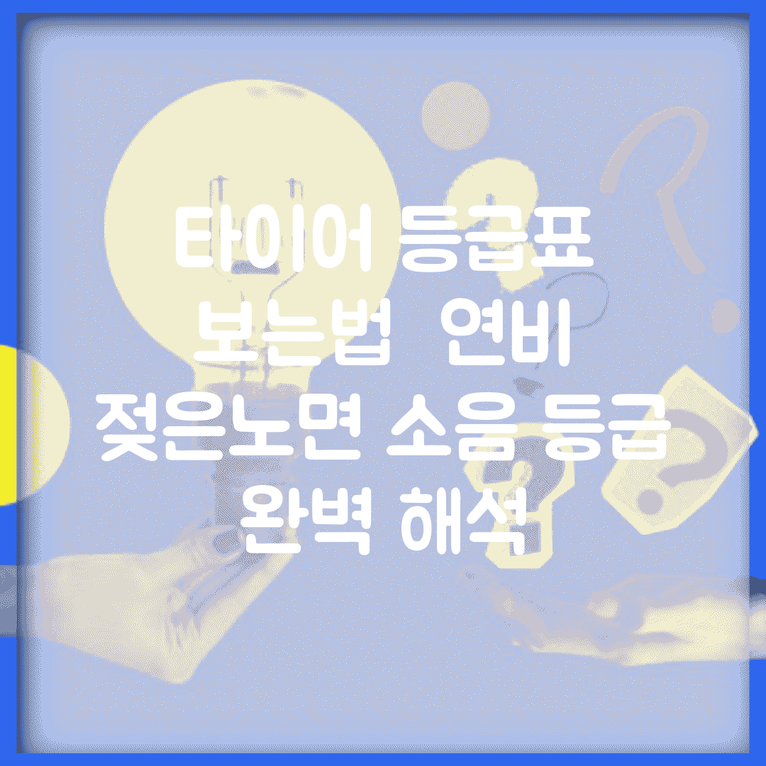 타이어 등급표 보는법 | 연비 젖은노면 소음 등급 완벽 해석