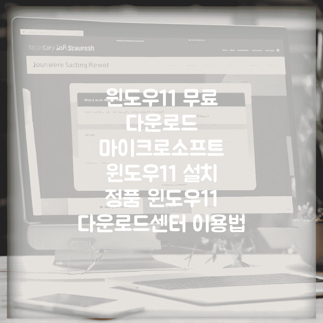 윈도우11 무료 다운로드 | 마이크로소프트 윈도우11 설치 | 정품 윈도우11 다운로드센터 이용법