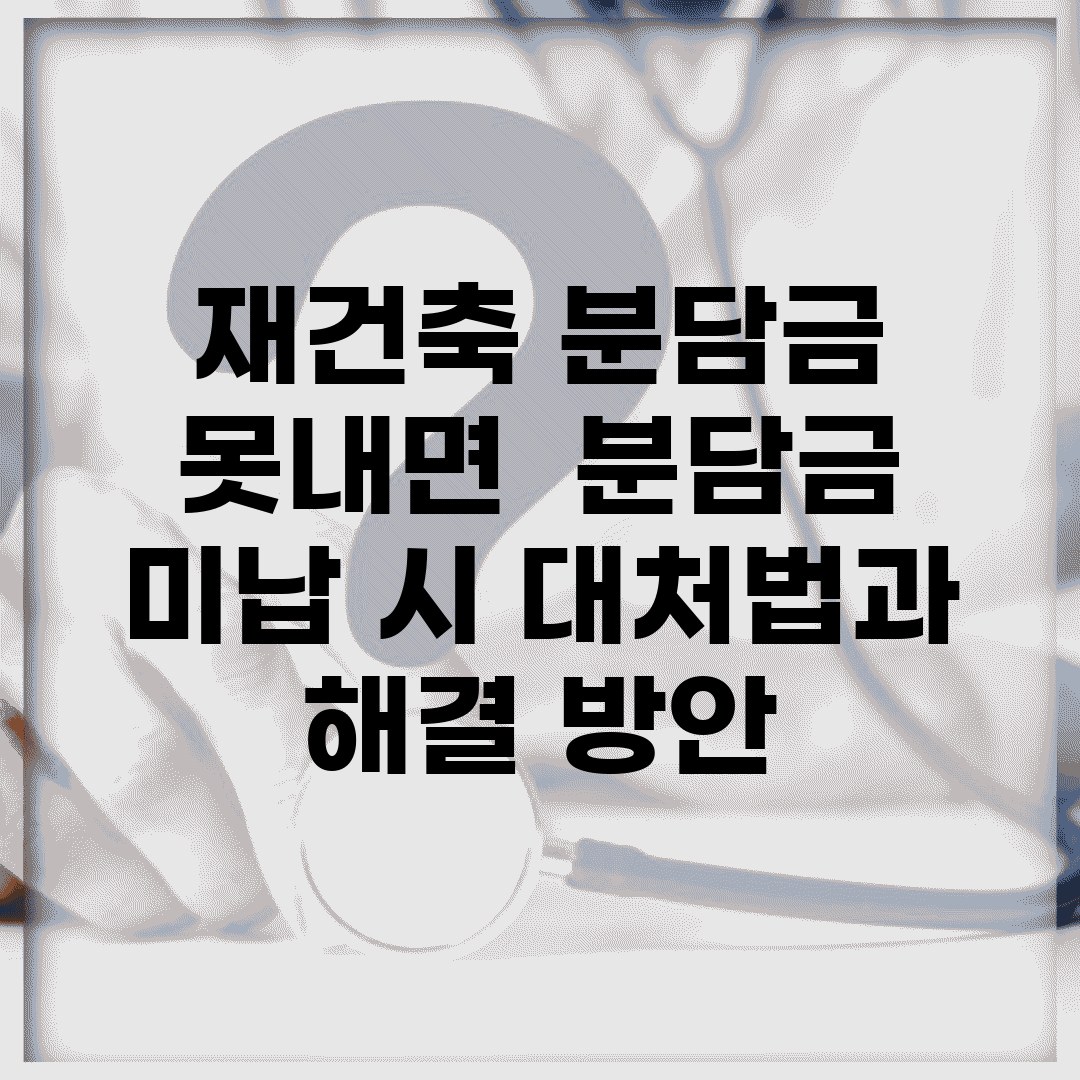 재건축 분담금 못내면 | 분담금 미납 시 대처법과 해결 방안