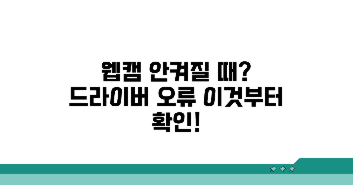 웹캠 드라이버, 이것부터 점검하세요