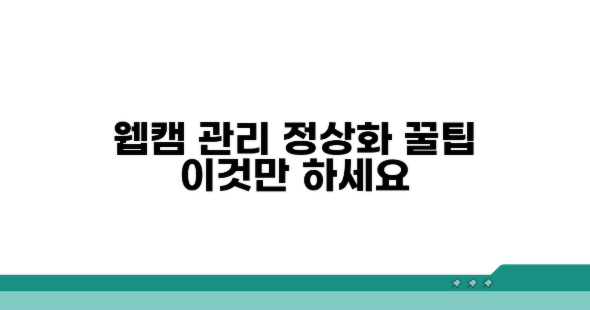 웹캠 정상화, 이렇게 관리해요