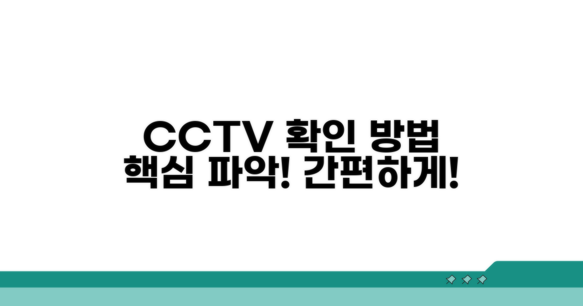 CCTV 확인, 어떻게 해야 할까요?