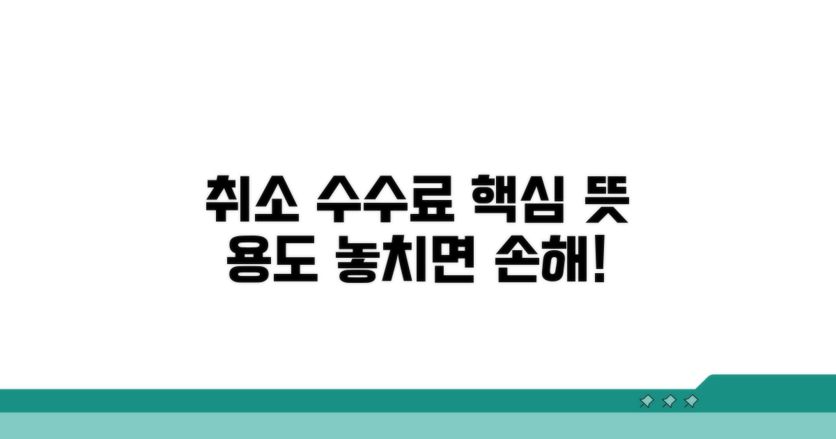 Cancellation fee, 핵심 뜻과 용도