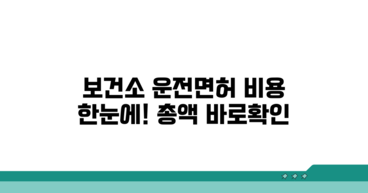 보건소 운전면허 비용 안내