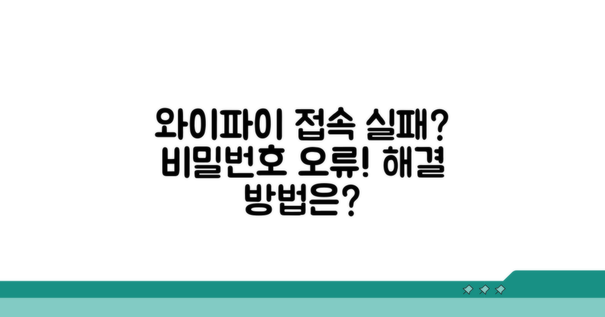 진짜 비밀번호인데 와이파이 접속 실패?