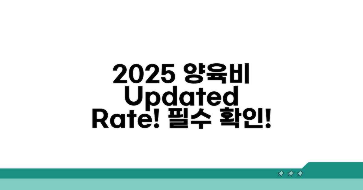 2025년 양육비 최신 기준표