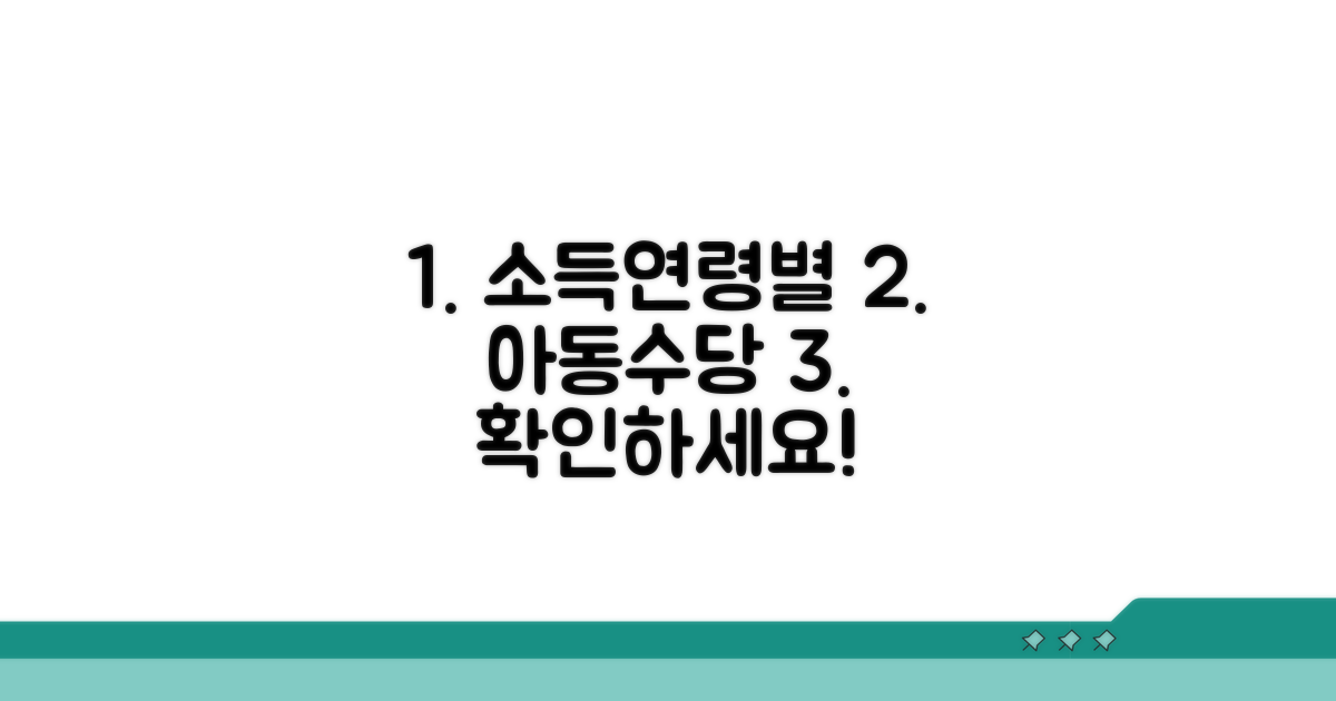 소득별 자녀 연령별 금액 확인