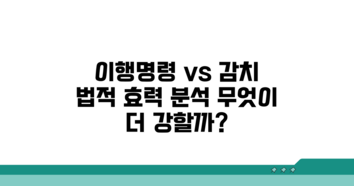 법적 효력 비교 분석: 이행명령 vs 감치