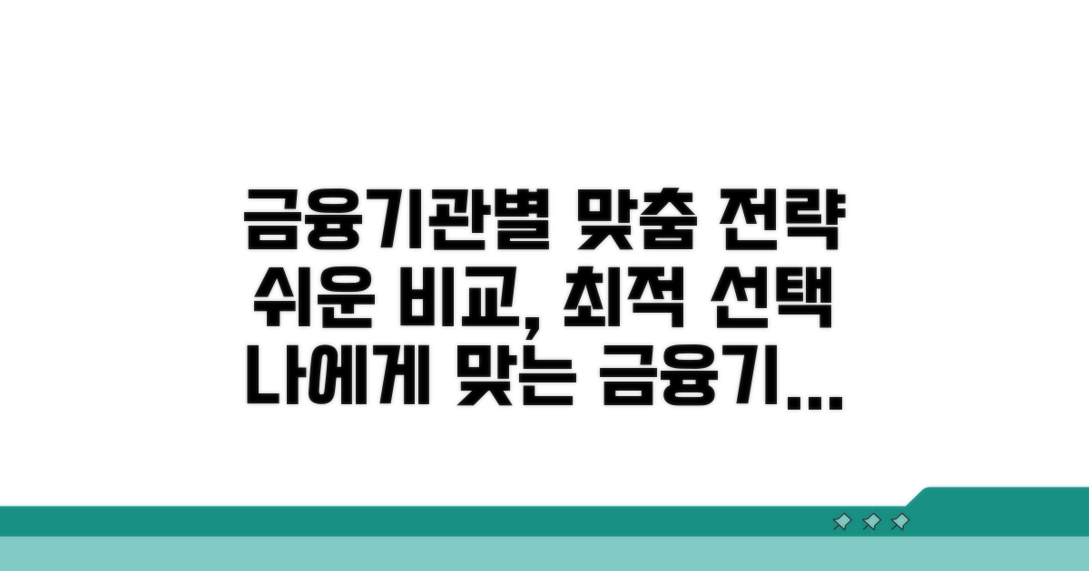 금융기관별 비교 및 맞춤 전략