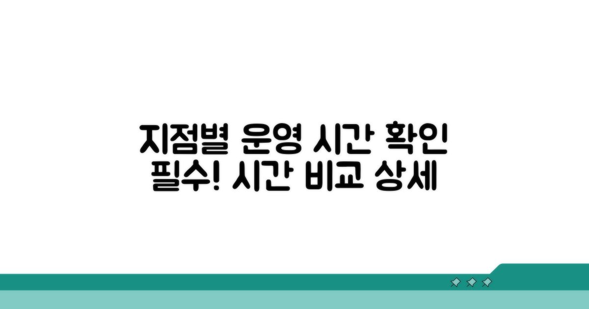 지점별 운영 시간 상세 비교