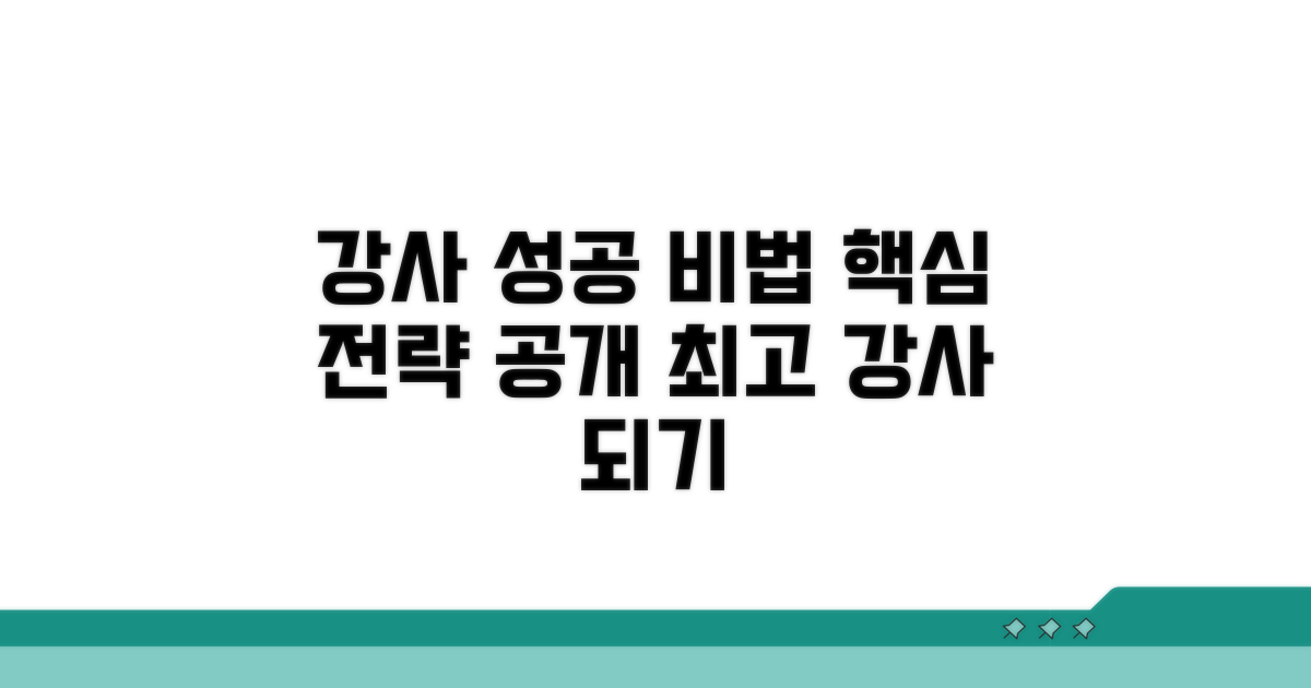 강사 활동 성공 전략