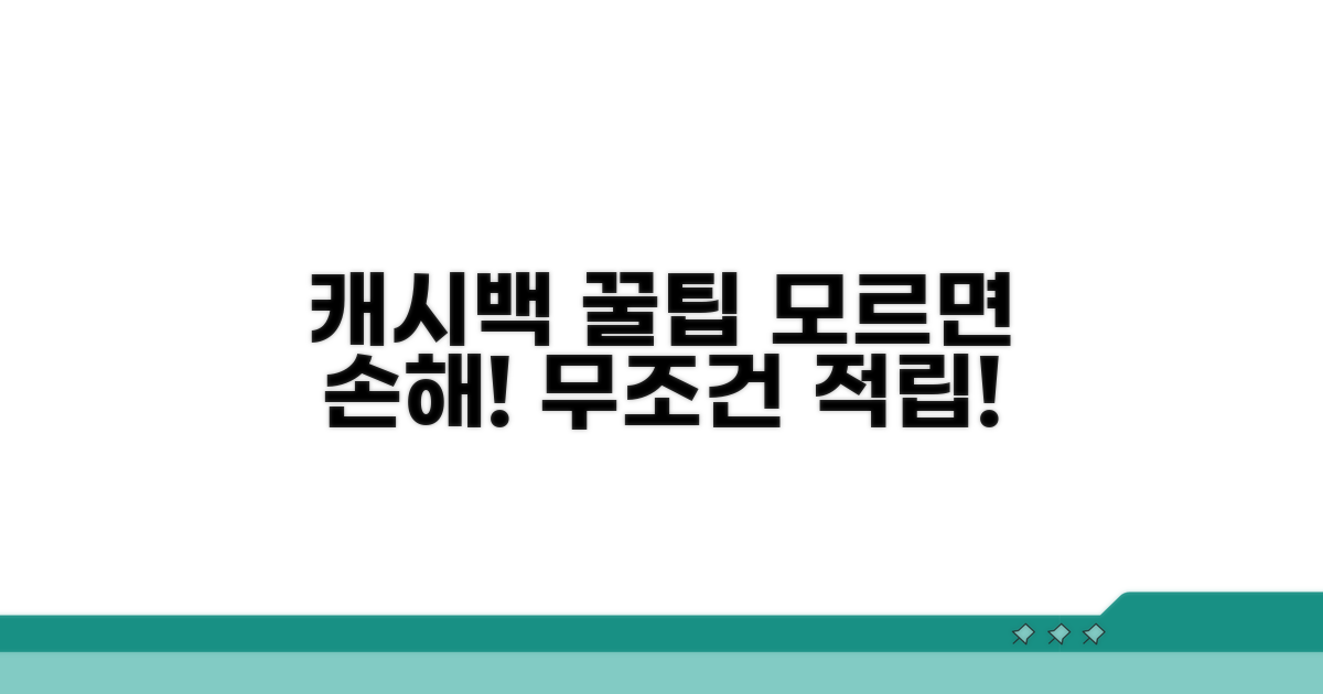 캐시백 적립 핵심 비법