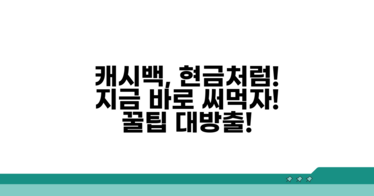 실전! 캐시백 현금처럼 쓰기