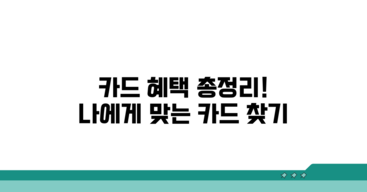카드사별 혜택 비교 및 선택
