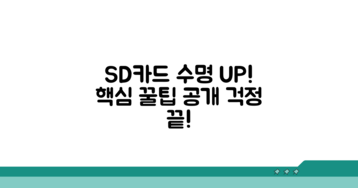 SD카드 수명 연장, 예방 꿀팁