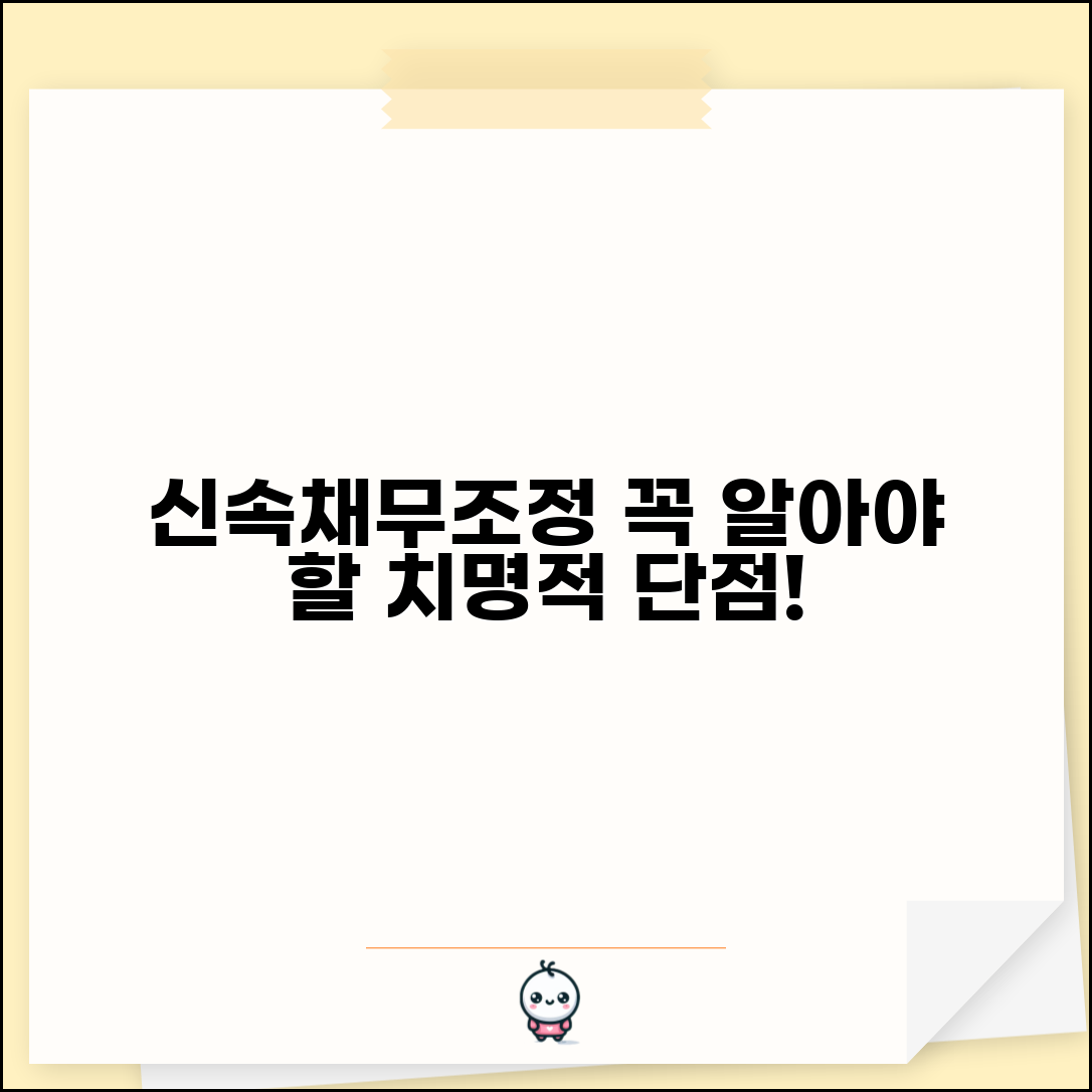 신속채무조정 불이익 | 신속채무조정 단점과 주의사항