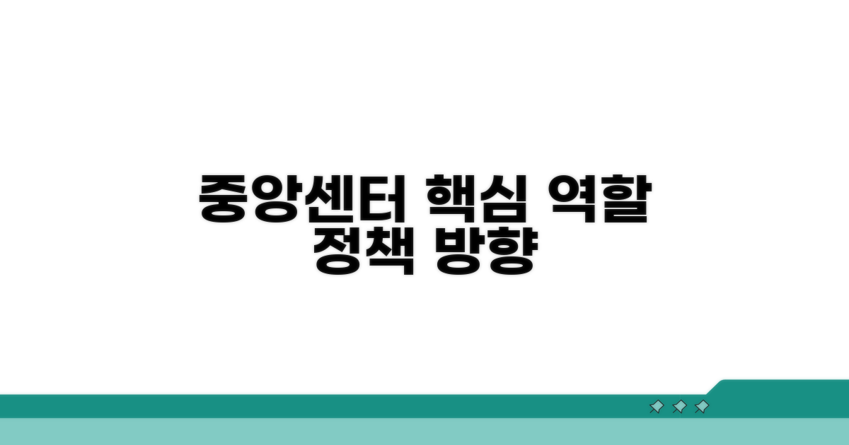 중앙센터 역할과 정책 방향