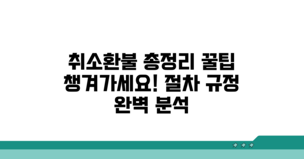 취소 절차와 환불 규정 알아보기