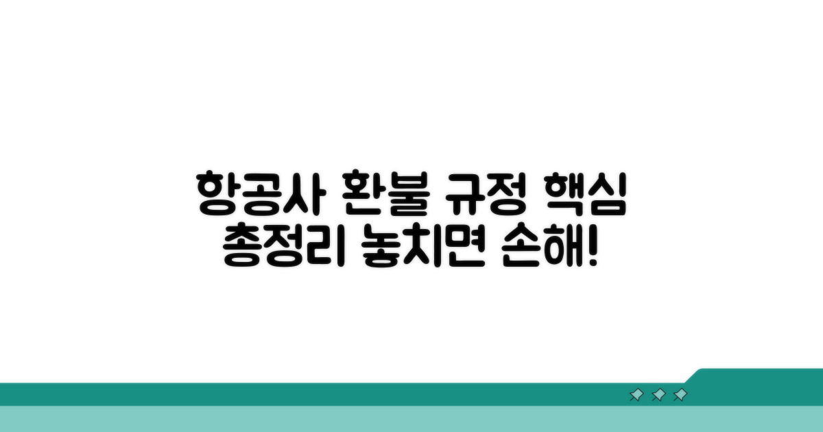 항공사별 환불 규정 완벽 비교