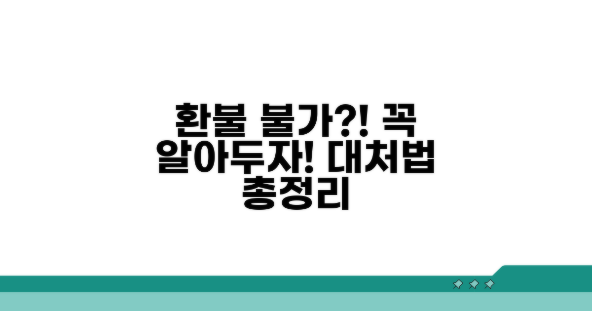 환불 불가 상황과 대처법