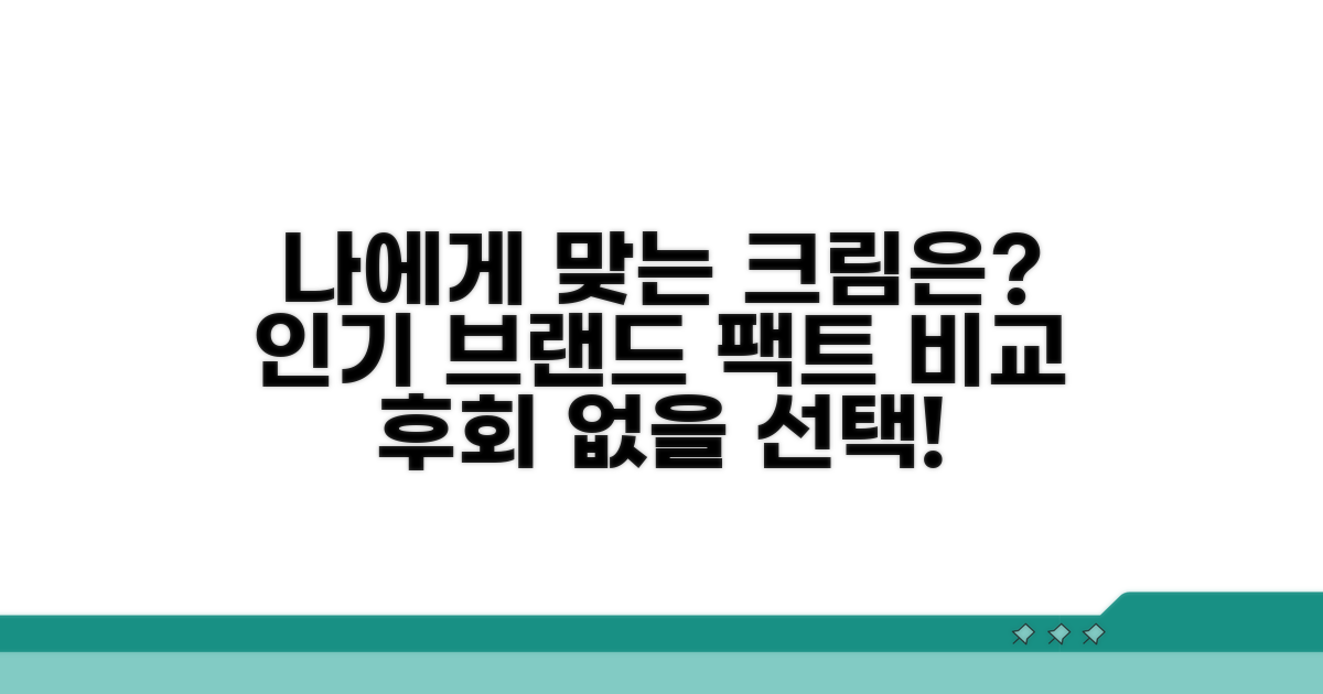인기 브랜드 비교, 나에게 맞는 크림은?