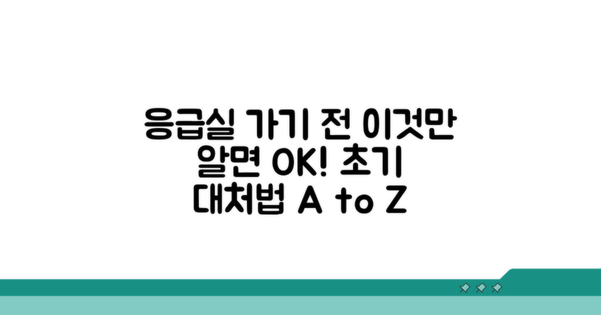 응급실 가기 전 초기 대처법