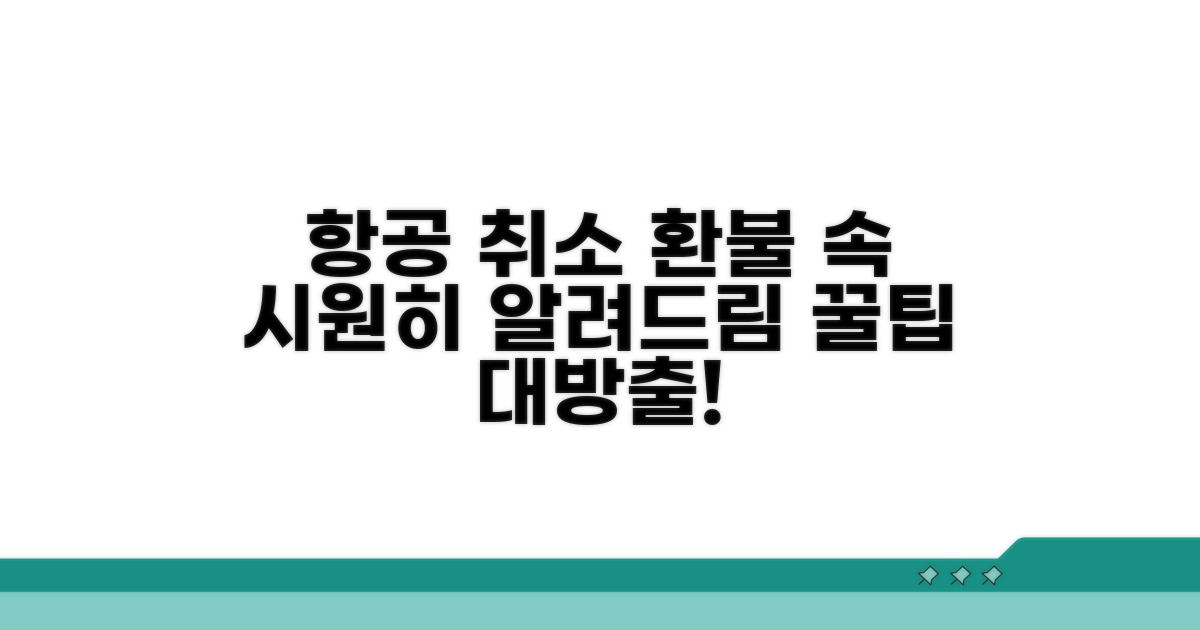 항공편 취소 시 환불 절차 알아보기