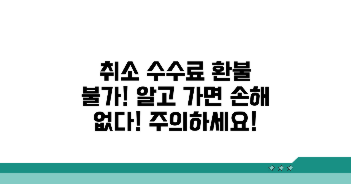 취소 수수료와 환불 불가 조건
